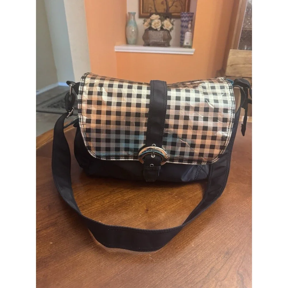 Baby Diaper Bag Kalencom Laminated Buckle Bag Black Gold Changing Pad Bottle Bag